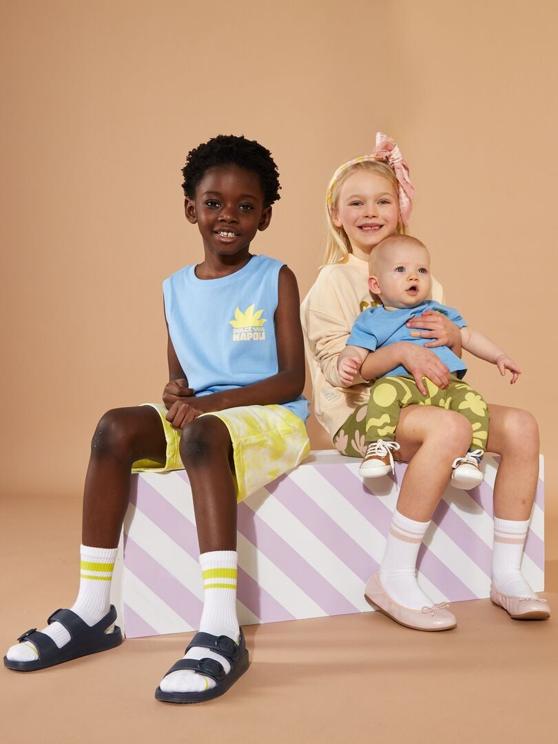 Bermudas de tejido polar - AMARILLO