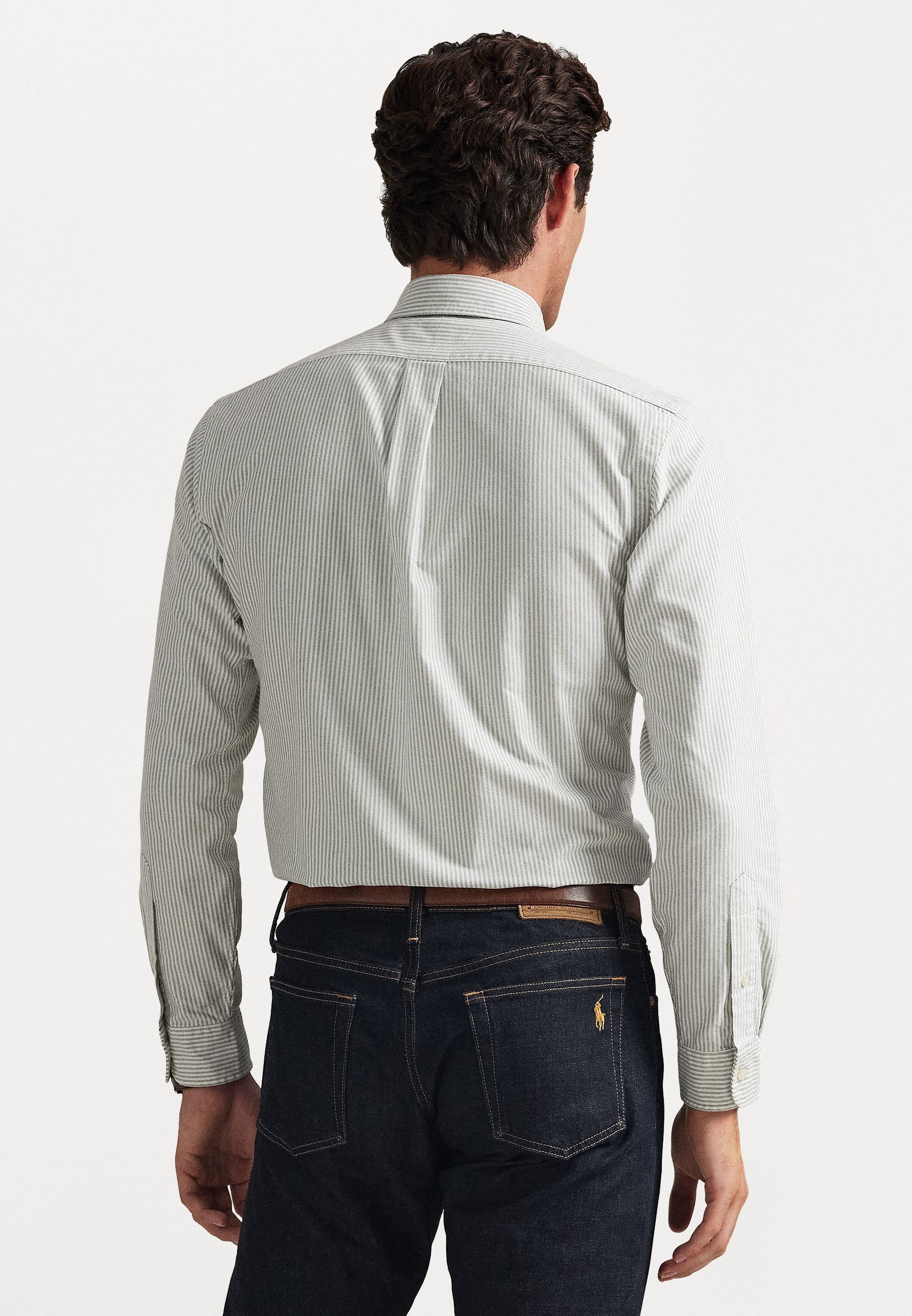 Chemise Oxford rayée coupe personnalisée Polo Ralph Lauren - Trèfle/Blanc