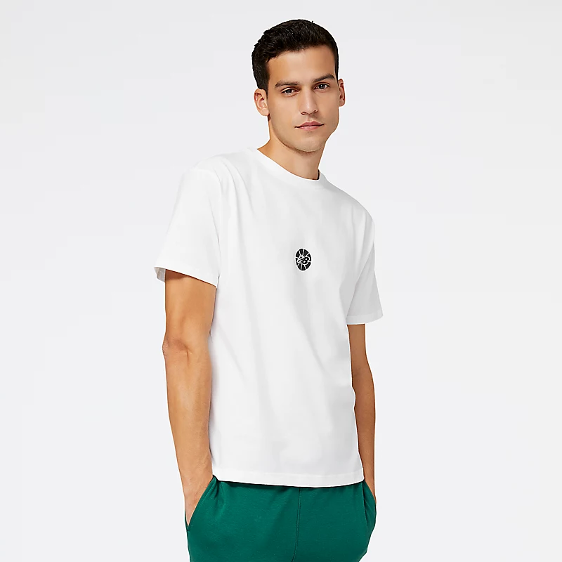 Męska koszulka NB Hoops Essentials Fundamental – BIAŁA