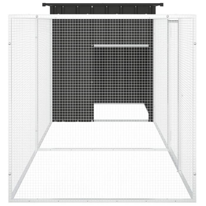 Gallinero de acero galvanizado - Felicidad - Antracita - 300x91x100 cm - Puerta 46,5x74,5 cm