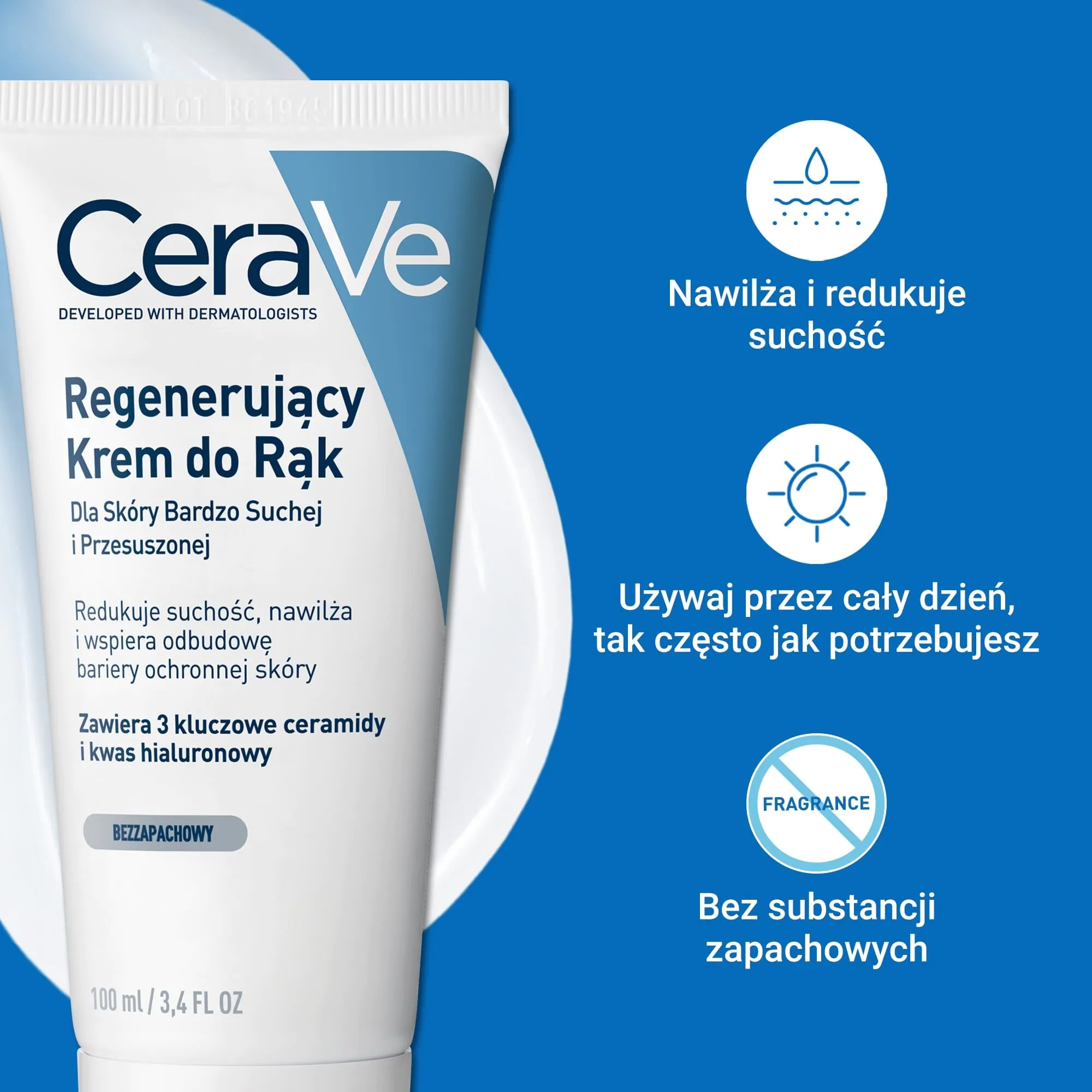 CeraVe Regenerujący krem do rąk do skóry bardzo suchej 100 ml