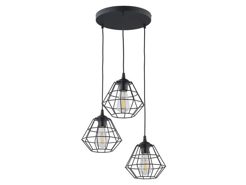 Lampa wisząca Diamond New 3-punktowa metalowa czarna