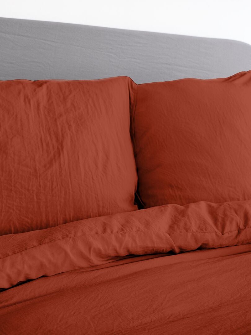 Ultrazachte, effen beddengoedset - tweepersoonsbed - ROOD