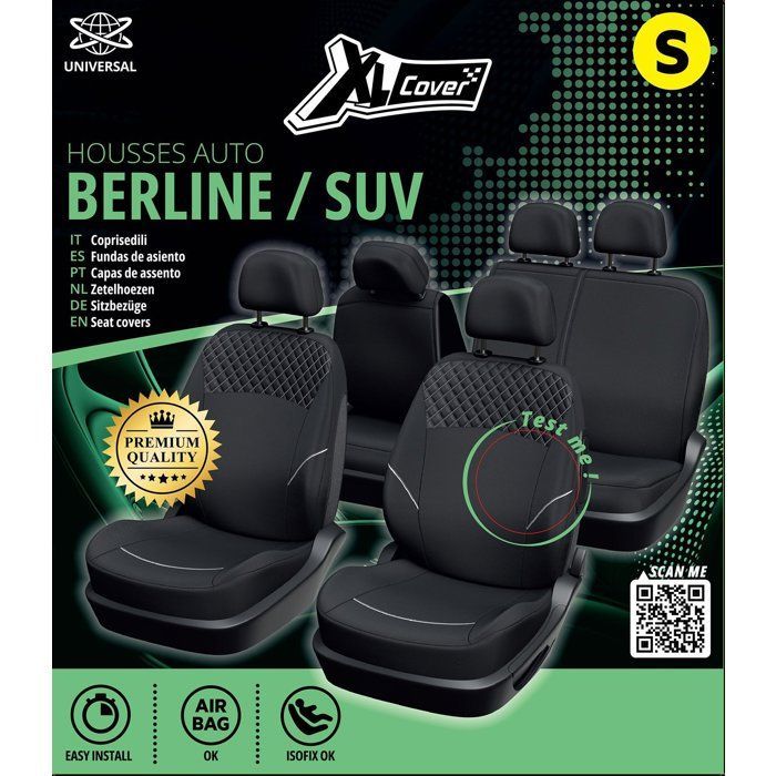 Housses auto - XLCOVER - SUV/Berline - Fractionnable - Housses assises/dossiers avant, appuis-tête et banquette arrière