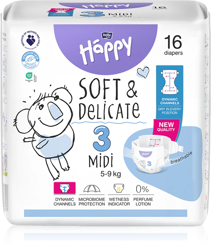 Fraldas descartáveis BELLA Baby Happy Soft&Delicate