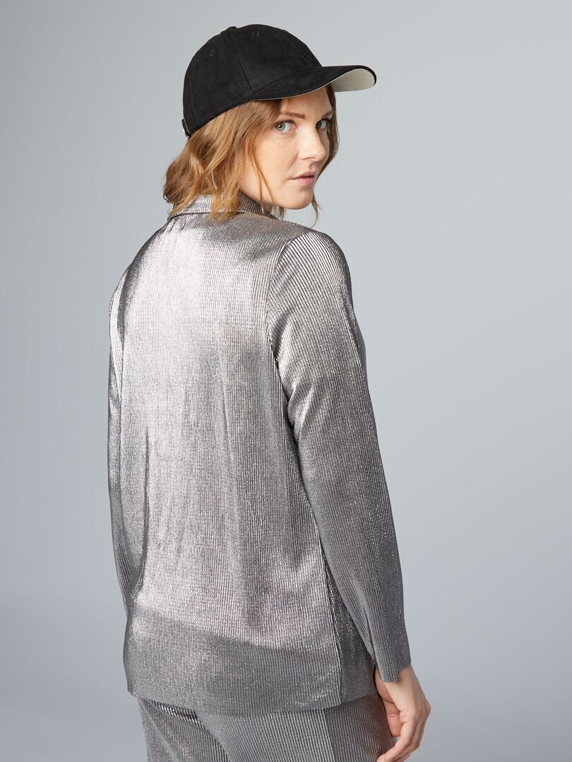 Camisa de punto plisada para embarazadas - GRIS