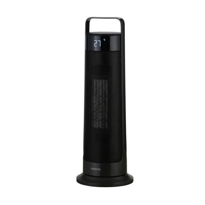 Calefactor oscilante con ventilador - Cerámico - OCEANIC - 2000 W - Control remoto - Negro