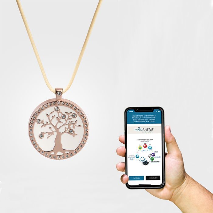 Bouton d'alerte + pendentif : Protection discrète – App gratuite, sans abo