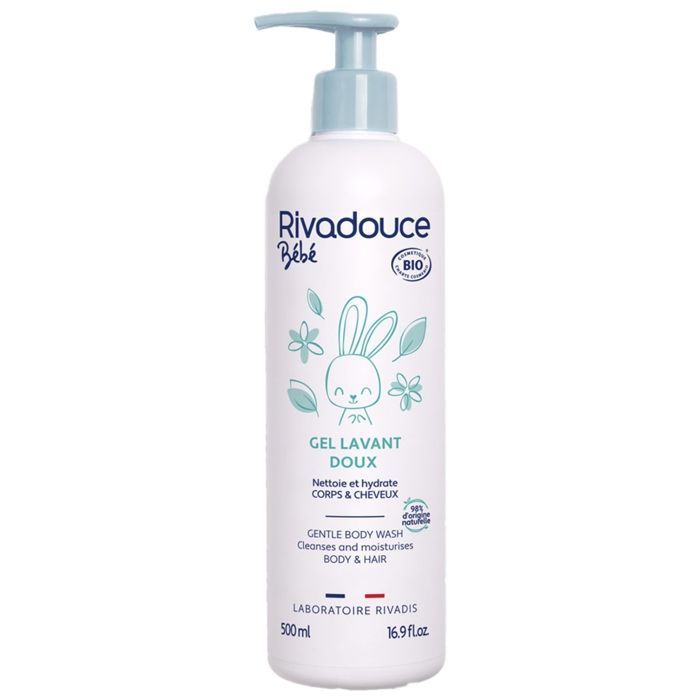 Rivadouce Bébé Gel Doux Lavant Corps et Cheveux Bio 500 ml