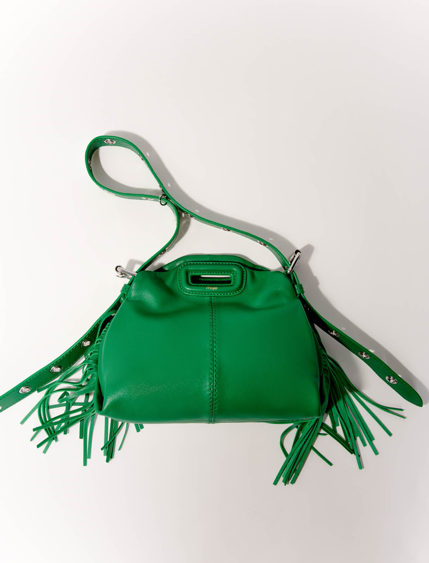 Miss M mini handtas van glad leer - Groen