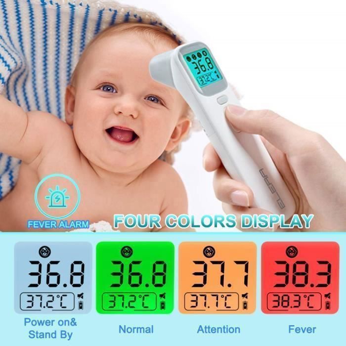 Stirn- und Ohrthermometer, digitales Infrarotthermometer für Kinder und Erwachsene – Graues Etikett YYV
