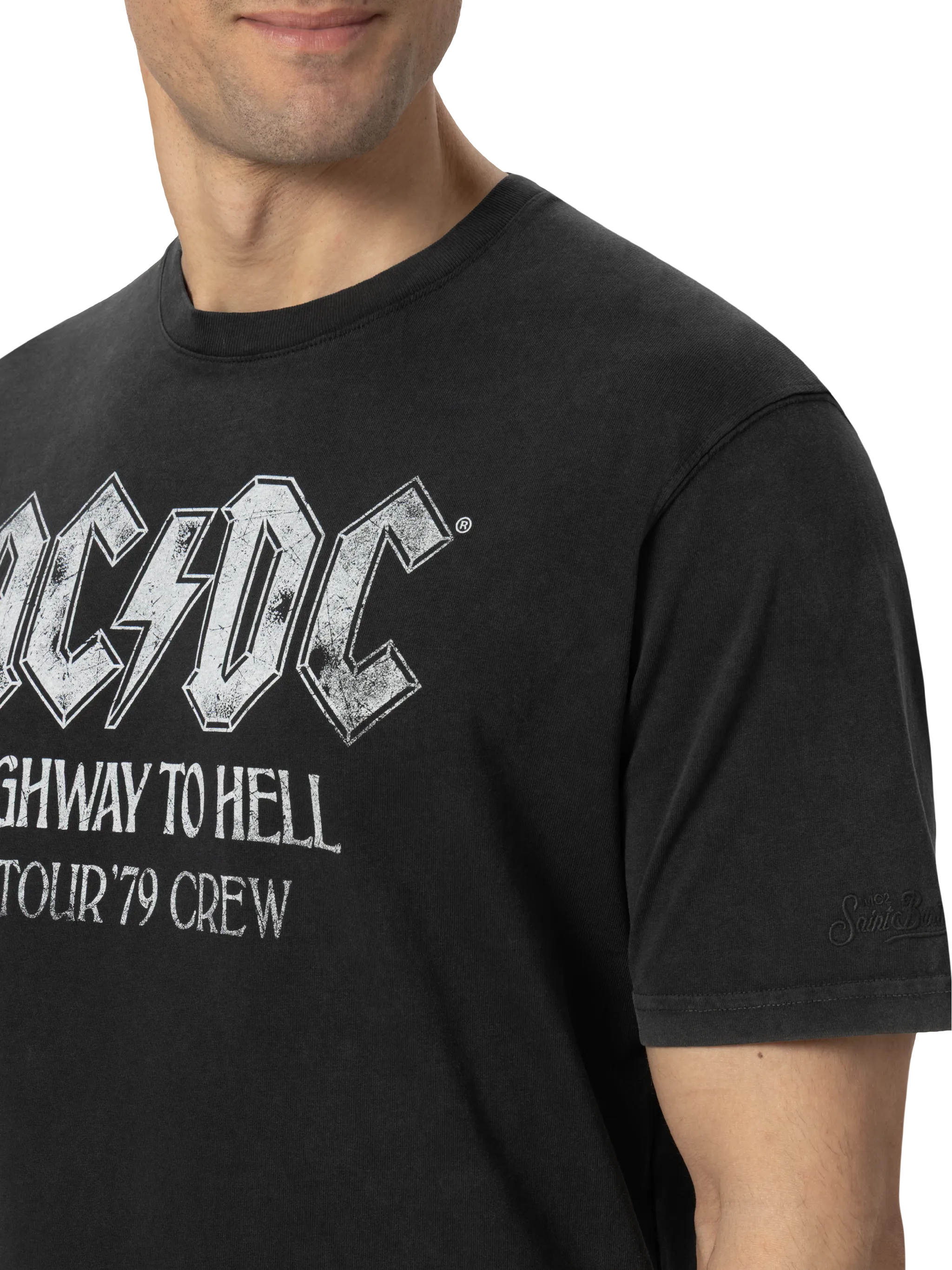 Jack T-shirt van katoen met vintage-look en AC/DC-print.