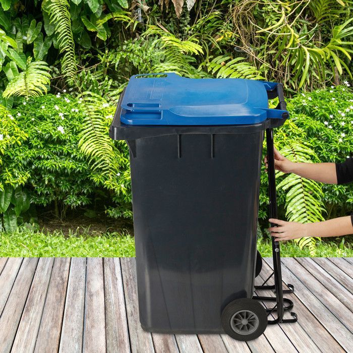 Relaxdays afvalpers, voor afvalbakken, vergruizer van huishoudelijk afval, niet-recyclebaar, plastic, handmatig, staal, zwart