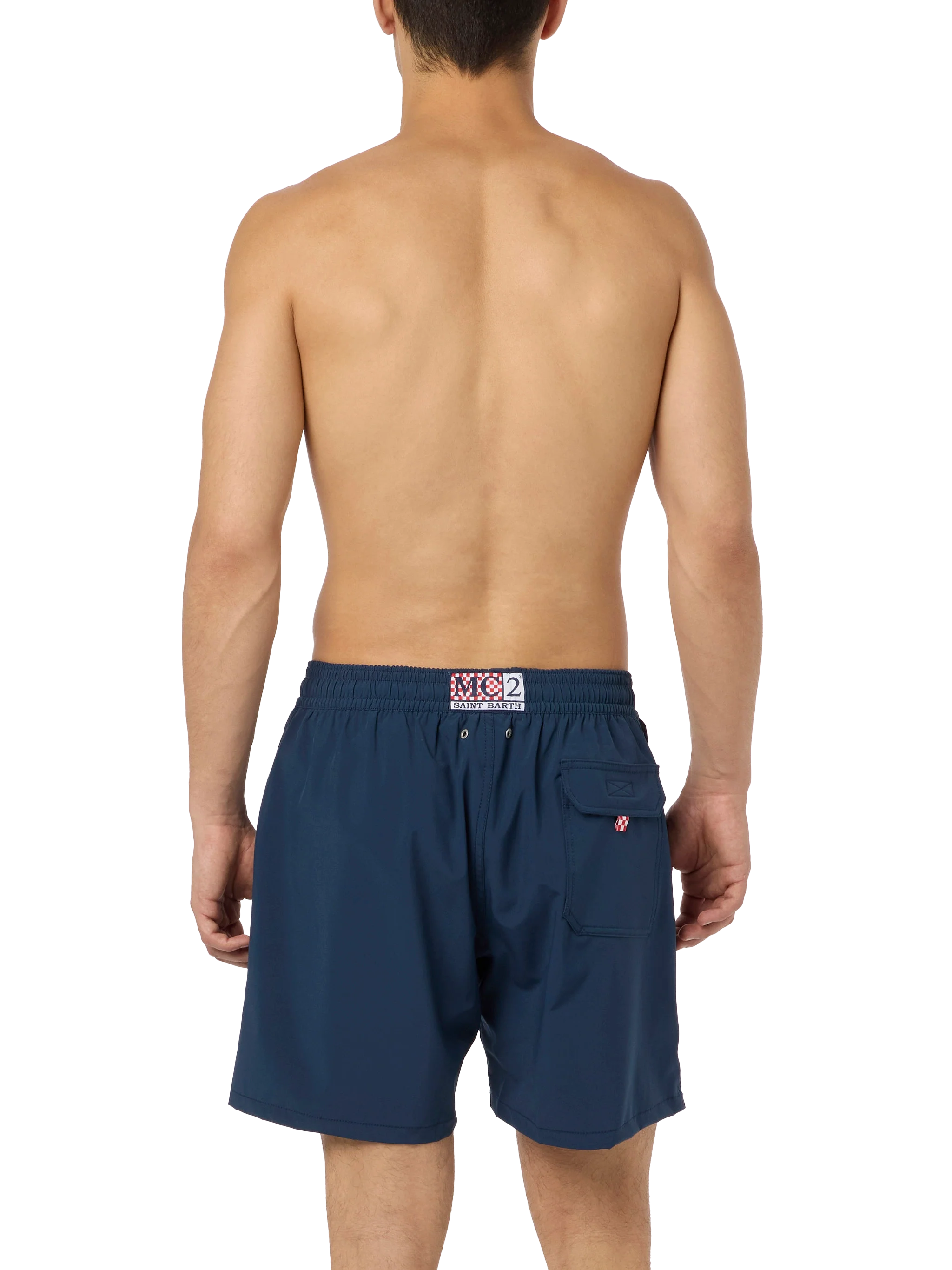 Klassiek, elastisch en comfortabel badpak met 'From Padel to Brace'-borduurwerk.