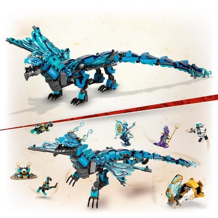 LEGO® 71754 NINJAGO® Le dragon de l’eau – Jeu de Construction Ninja pour Enfants de 9 ans et plus