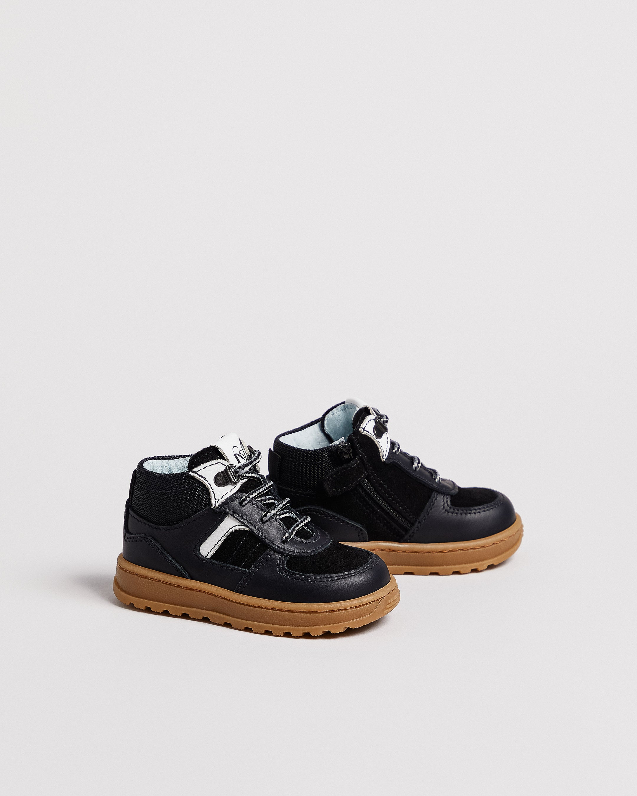  Bottines en cuir et toile pour enfants