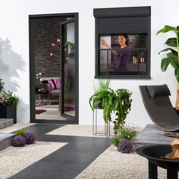 Fereastră glisantă din aluminiu COMFY SLIDE, 75 x 100 cm, antracit