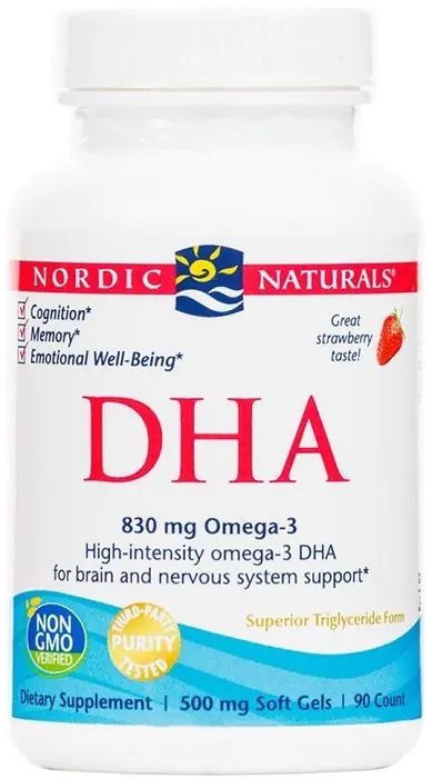 Noedic Naturals DHA 830 mg, Kapsułki, Smak truskawkowy