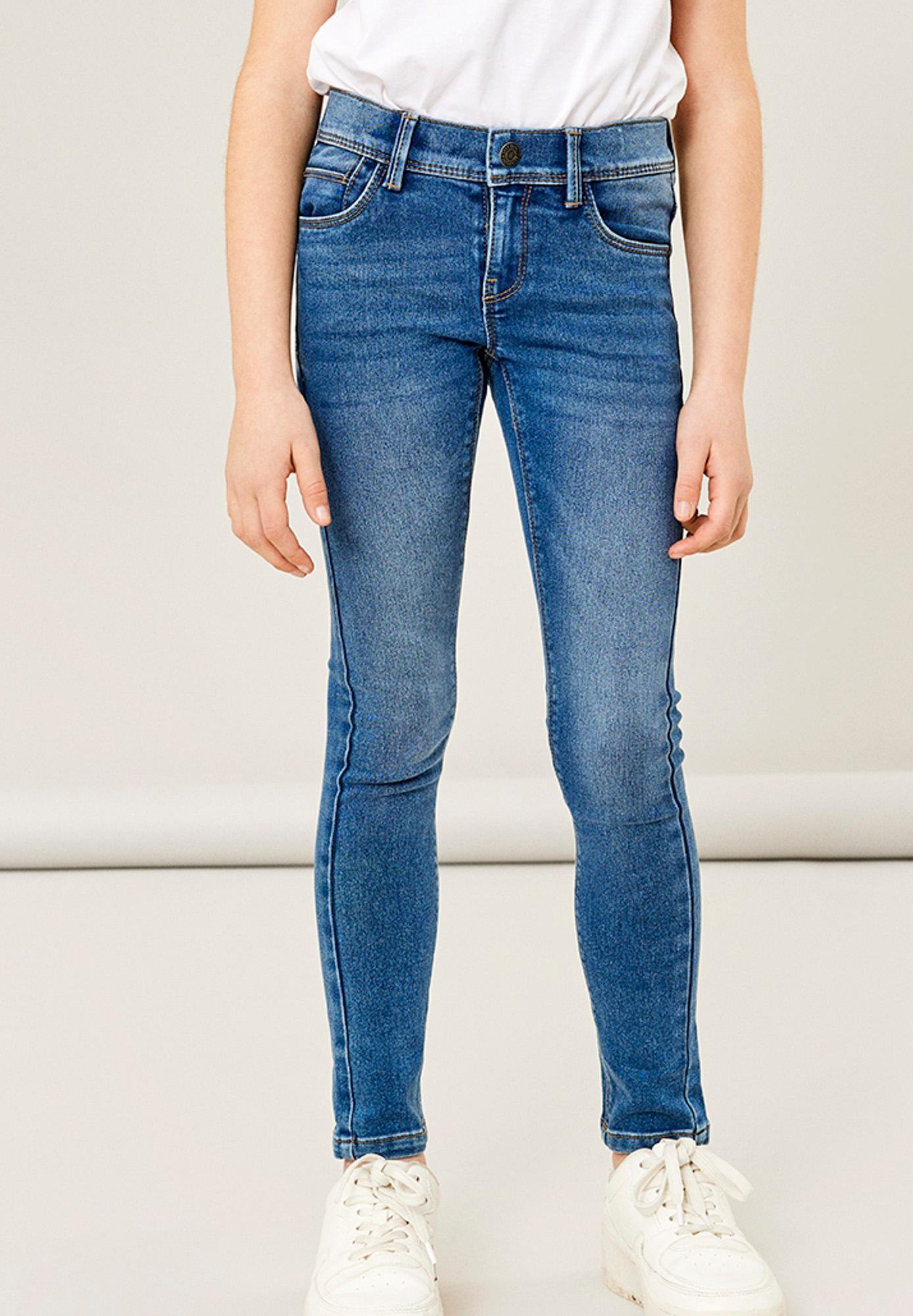 Noem het NKFPOLLY PANT - Skinny Fit jeans - mediumblauwe denim
