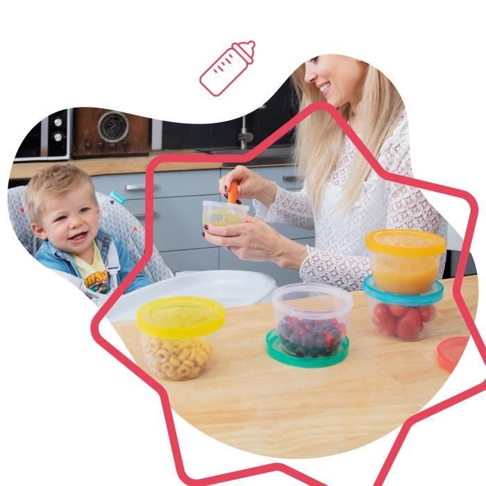 Set di 12 Badabulle Badabowls - Contenitori graduati da 250 ml - Superficie scrivibile