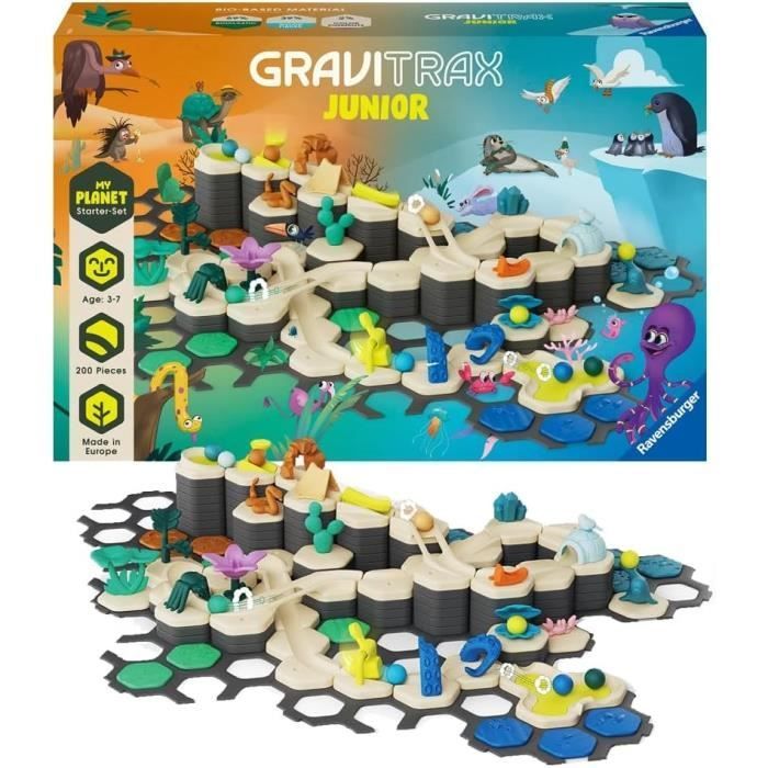 Gravitrax Junior - Mi Planeta XXL Set de Inicio 184 piezas - Pista de Canicas - Juego de Construcción Creativa - Para mayores de 3 años