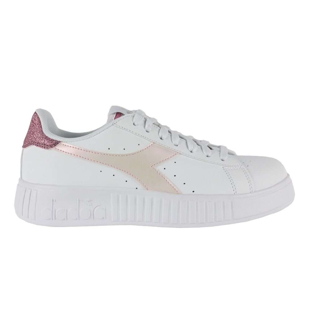 Baskets Diadora Step Glitter C3113 blanches/roses pour femme