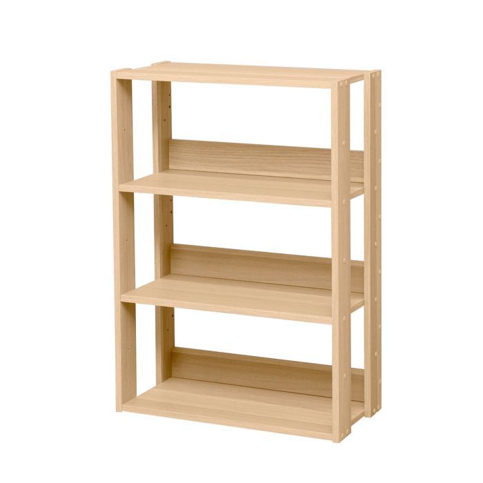 Iris Ohyama, Librería, Unidad de almacenamiento de 3 niveles/Estantes ajustables, OWR-600-Marrón claro, Ancho 29,3 x Profundidad 60 x Alto 87,9...