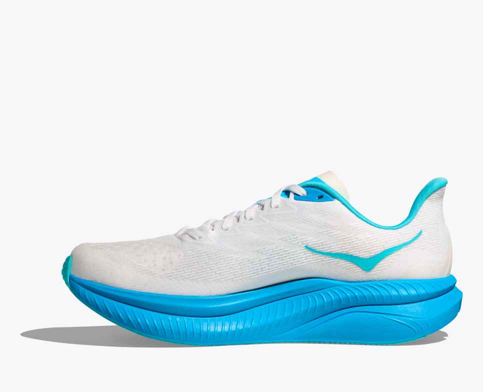 HOKA Mach 6 Wit / Hemelsblauw