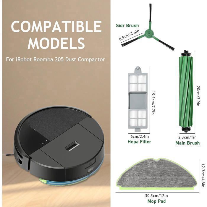 Pezzo di ricambio per l'aspirapolvere robot iRobot Roomba 205 Dust Compactor.