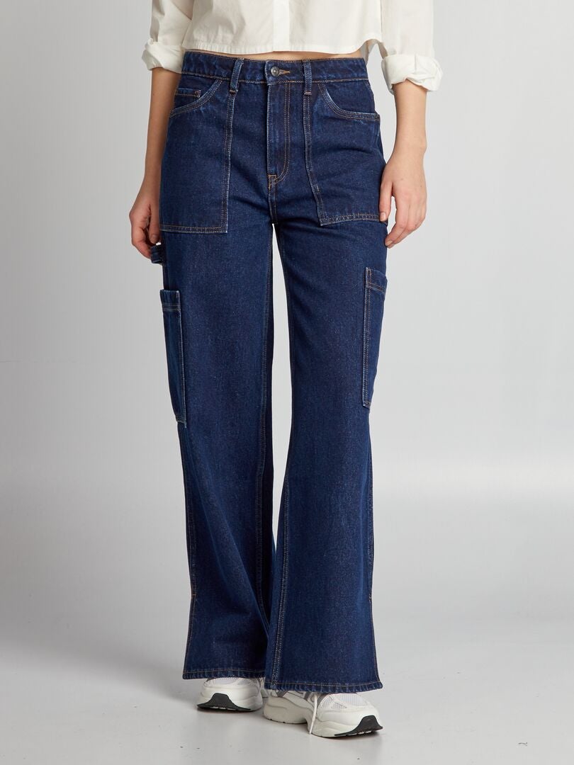 Rechte jeans met meerdere zakken - BLAUW