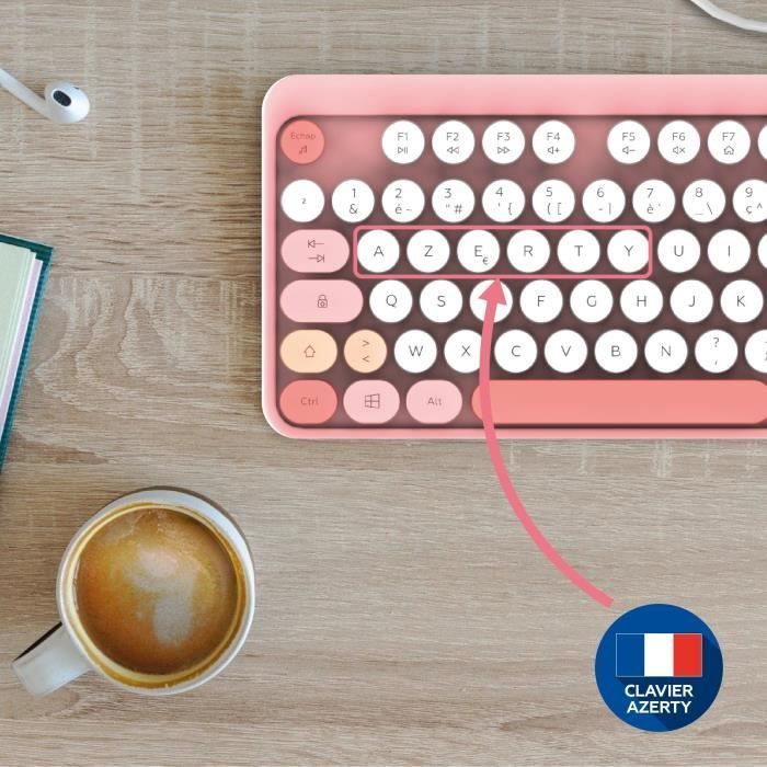 Keyboard and mouse set - MOBILITY LAB - Pure color - Wireless - Integrated numeric keypad - Pink