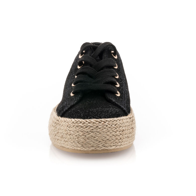 Svarte espadriller med tausåler til dame