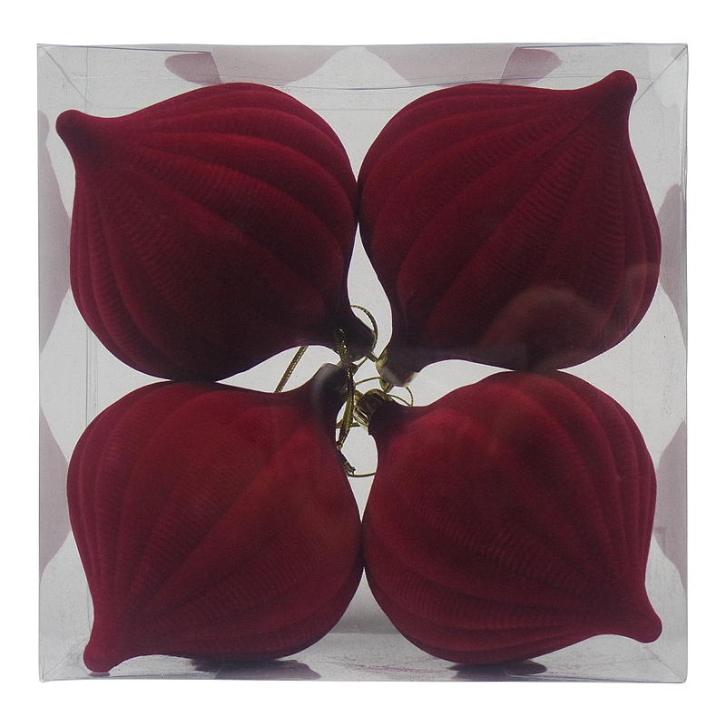 Koti Joulupallot 4 kpl 10 cm samettipisara