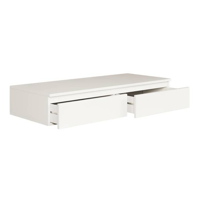 Dressing table with desk and 2 drawers - BEMMI - 120 cm - white