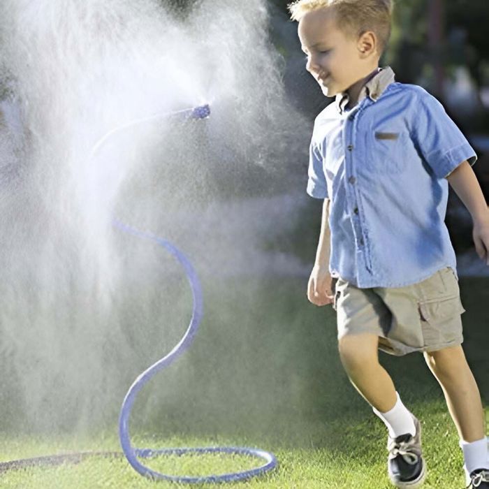 Pulverizador de niebla independiente O'FRESH Cobra para jardín y patio con memoria de forma - Pulverizador de niebla exterior azul - 2 boquillas de latón - 2 m
