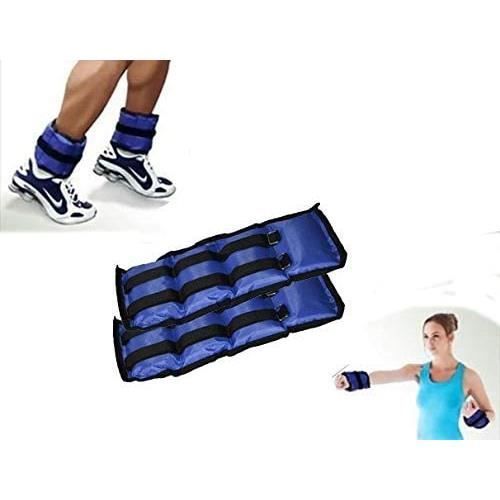 Pesas para tobillos y muñecas - Fitness - Juego de 2 - De 1,5 a 4 kg - Tejido Oxford - Ajustables