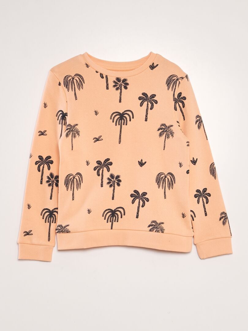 Bedrukte French Terry-sweatshirt - ROZE