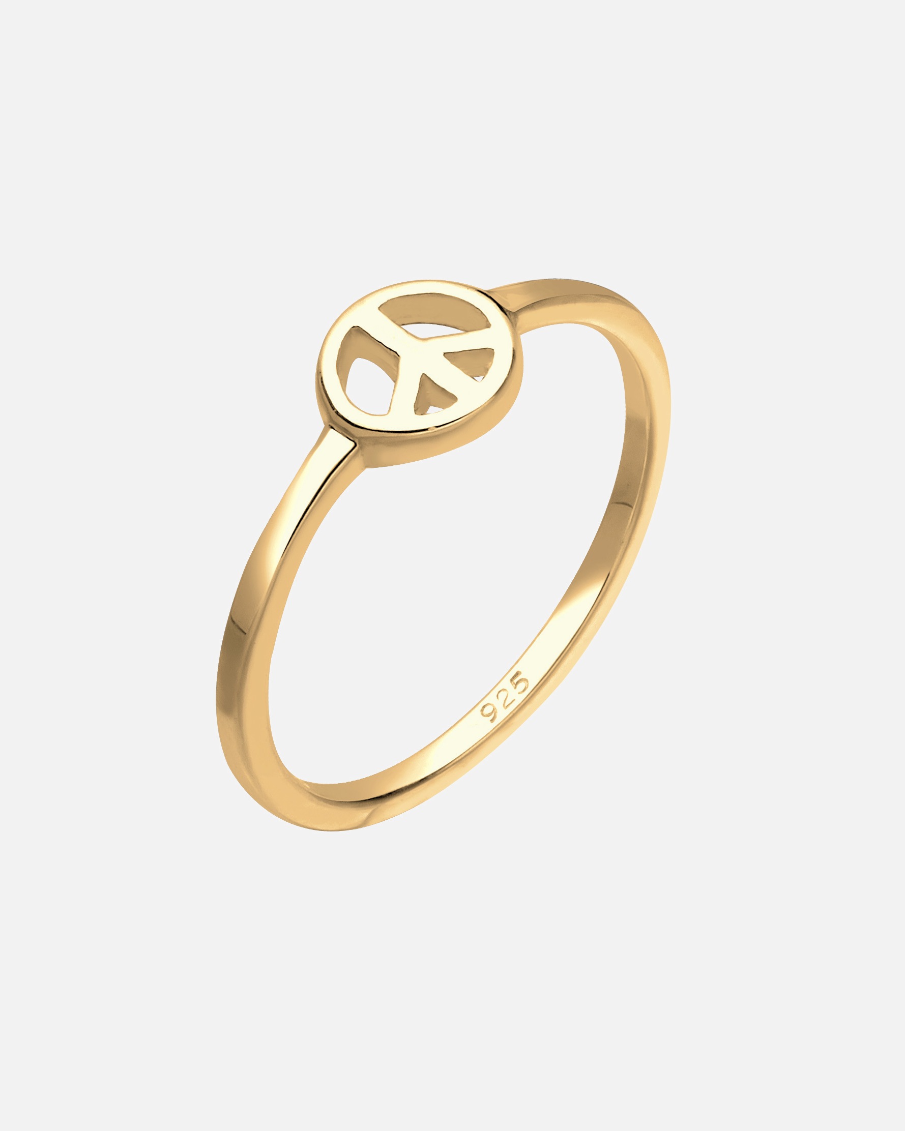 Elli Femmes Déclaration symbole paix en argent sterling 925 plaqué or
