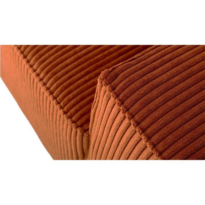 JOSH 4-seater fixed sofa - Terracotta corduroy - 241 x 86 x 88 cm