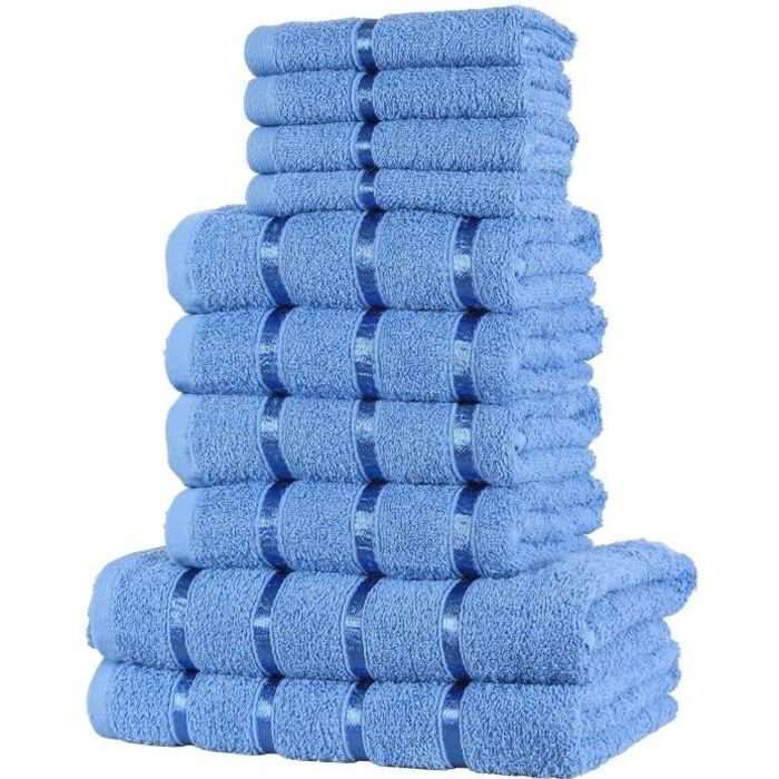 Juego de toallas - A2Z - Lujoso - 100% algodón - 500 g/m² - Azul marino