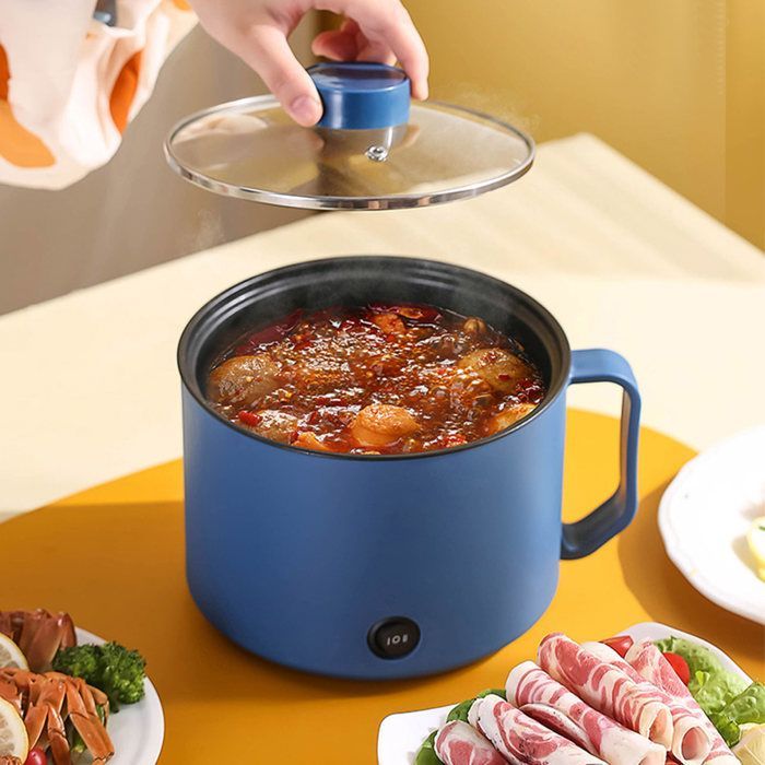 SURENHAP Mini marmite électrique Marmite électrique electromenager multifonction Panier vapeur RoyalBlue et Food Stuming Panier