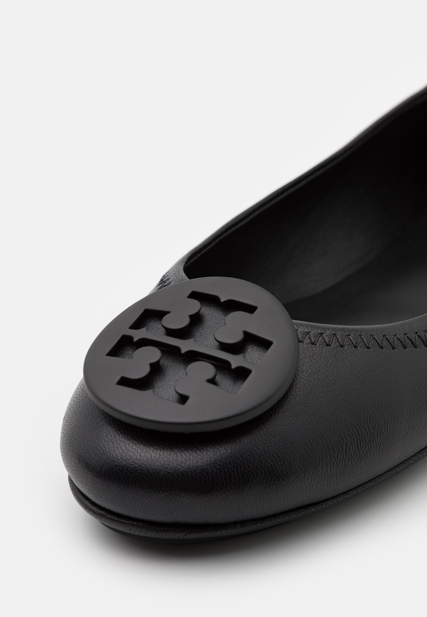 Tory Burch MINNIE POWDER COATED LOGO - Ballerina's - perfect zwart