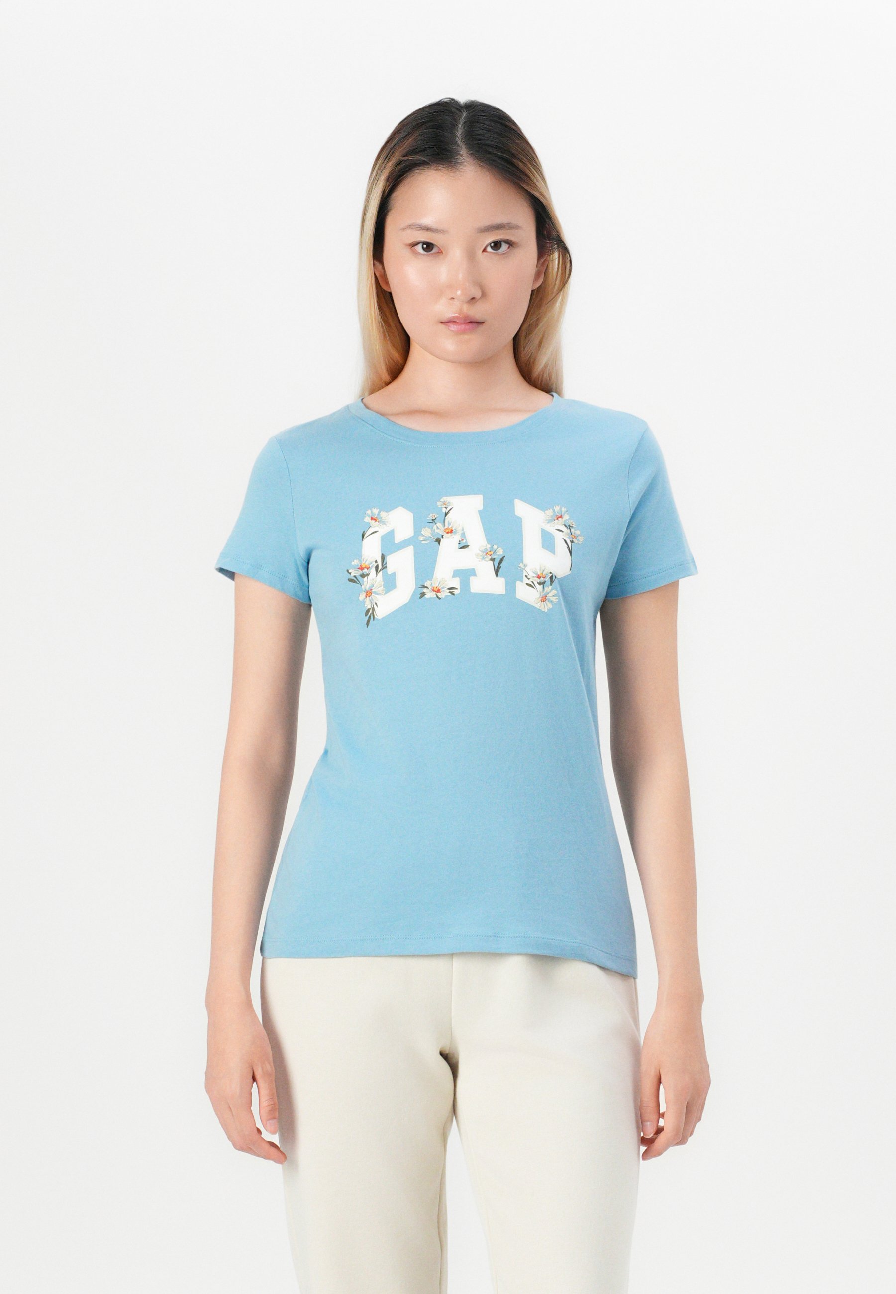 T-shirt con logo GAP - T-shirt stampata - blu pietra