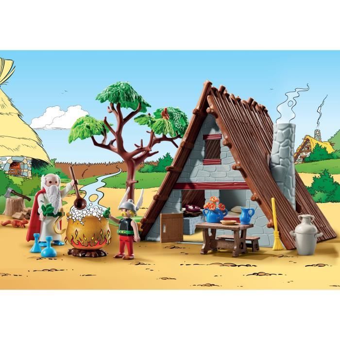 PLAYMOBIL 71828 La capanna di Asterix con Panoramix, Asterix, Personaggi dei fumetti, 80 pezzi, Età 5+