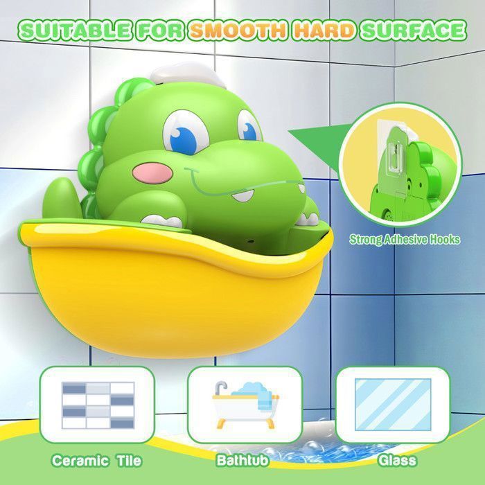 Juguetes de baño para bebés ATOPDREAM, máquina de burbujas de dinosaurio, fácil de usar, regalos para niños de 1, 2, 3, 4 y 5 años.