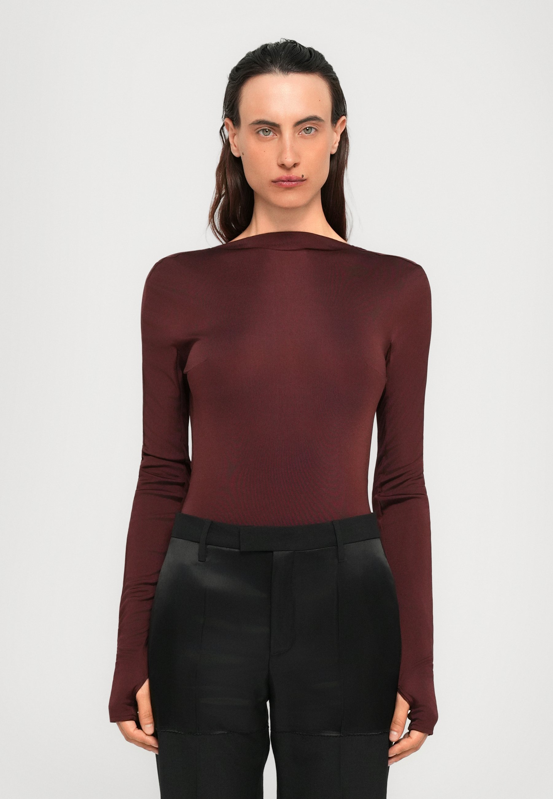 Maglia a maniche lunghe con schiena scoperta di David Koma - bordeaux