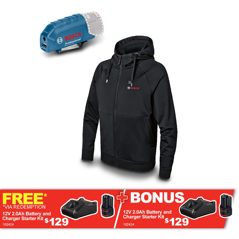BOSCH 12V Skin Hoodie - Schwarz 06188000EP