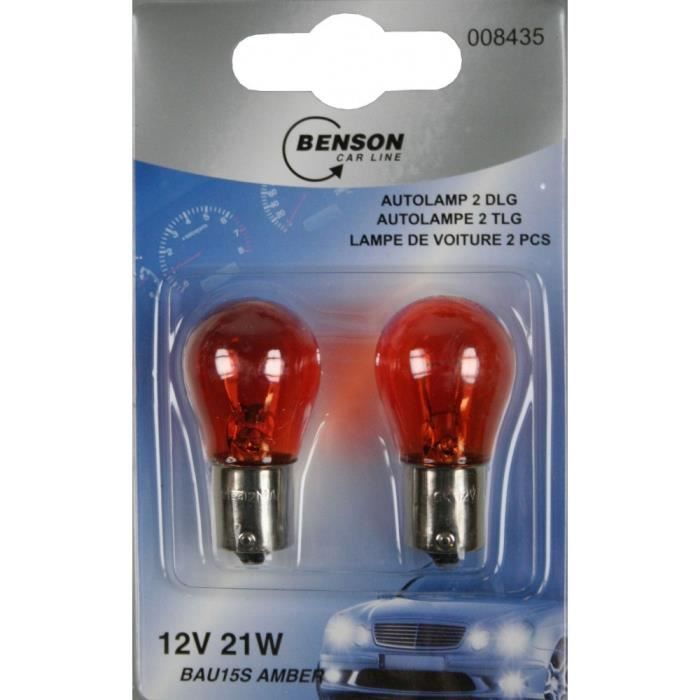 2 bombillas para intermitentes de coche 12V 21W BAU15S PY21W