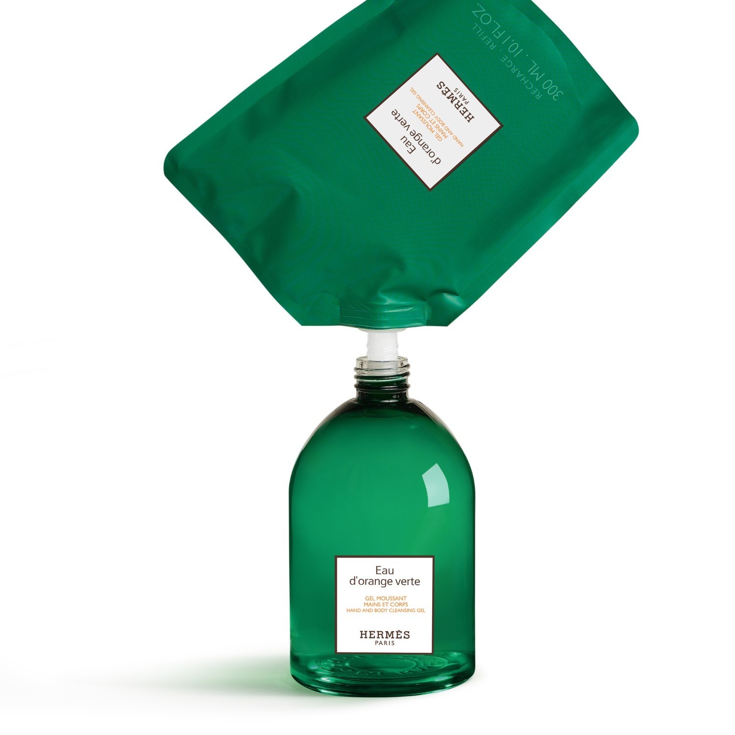 HERMÈS ķermeņa gels Eau d'orange verte roku un ķermeņa tīrīšanas gels - 200 ml - uzpildes iepakojums