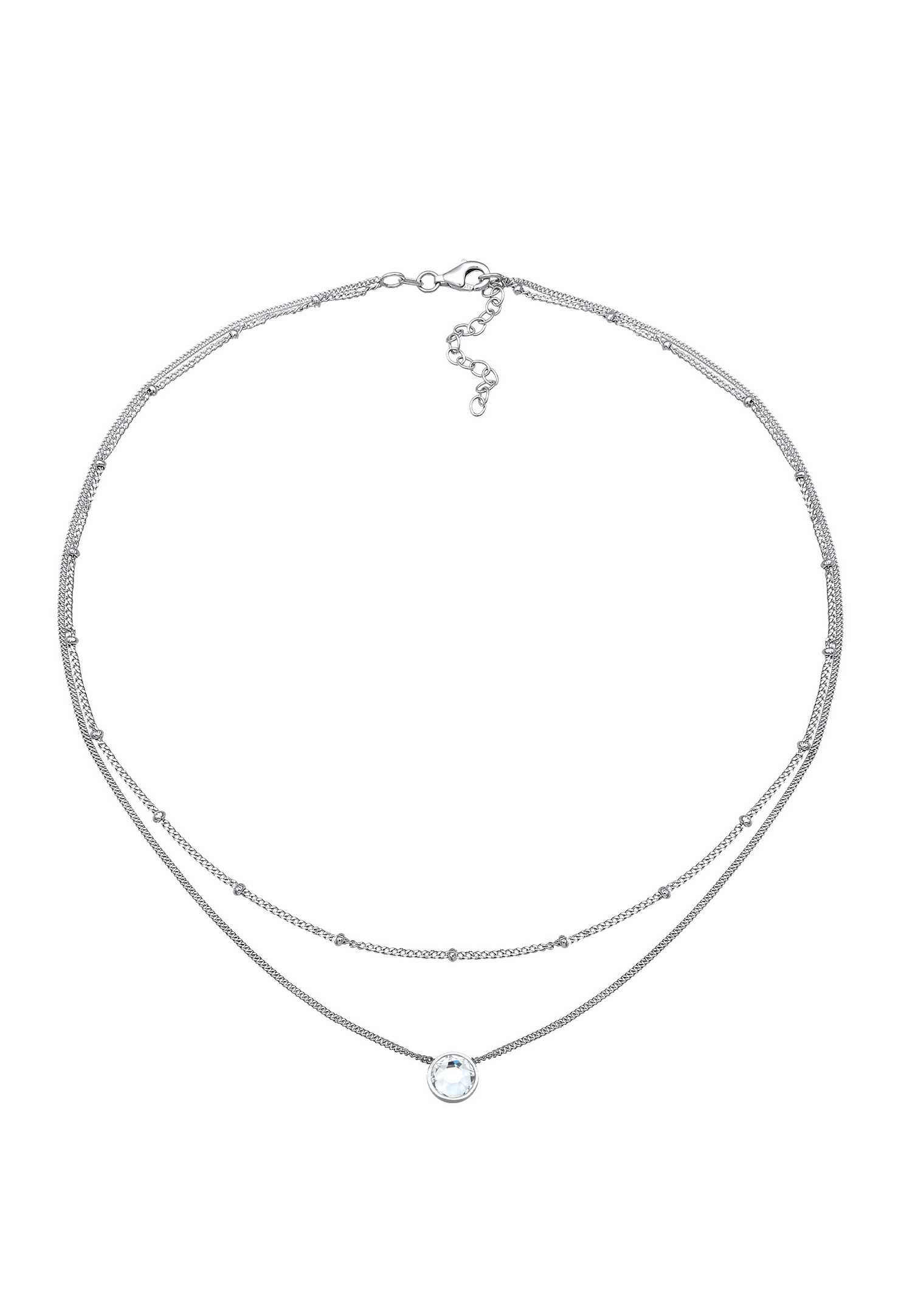 Elli Femmes choker couches boules avec cristal en argent sterling 925